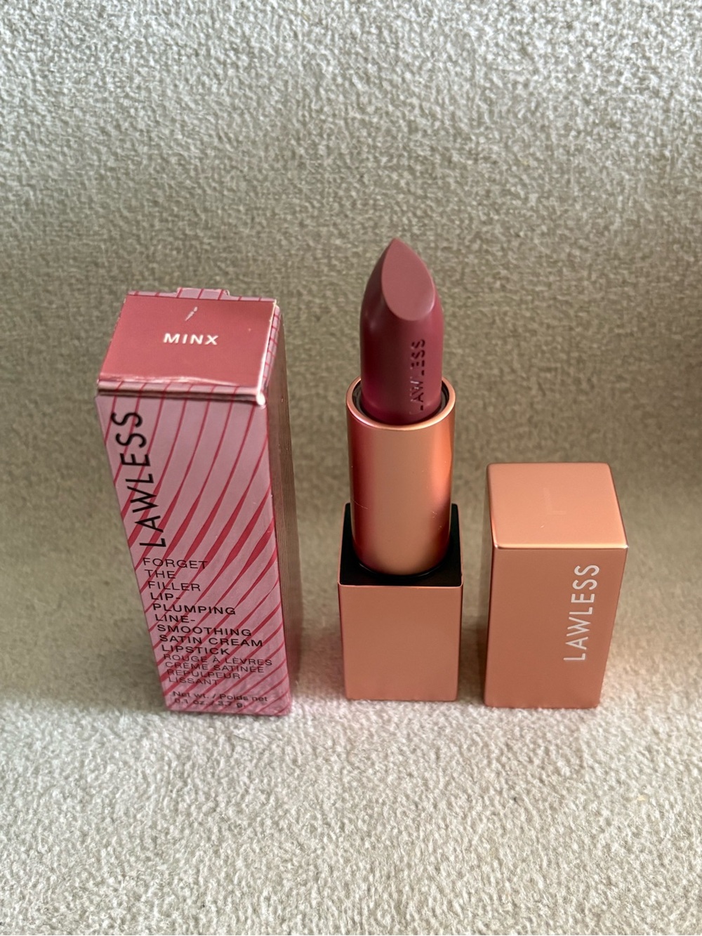 Lawless Satin-Cream Lipstick shade Minx Full Size Brand New in Box!!